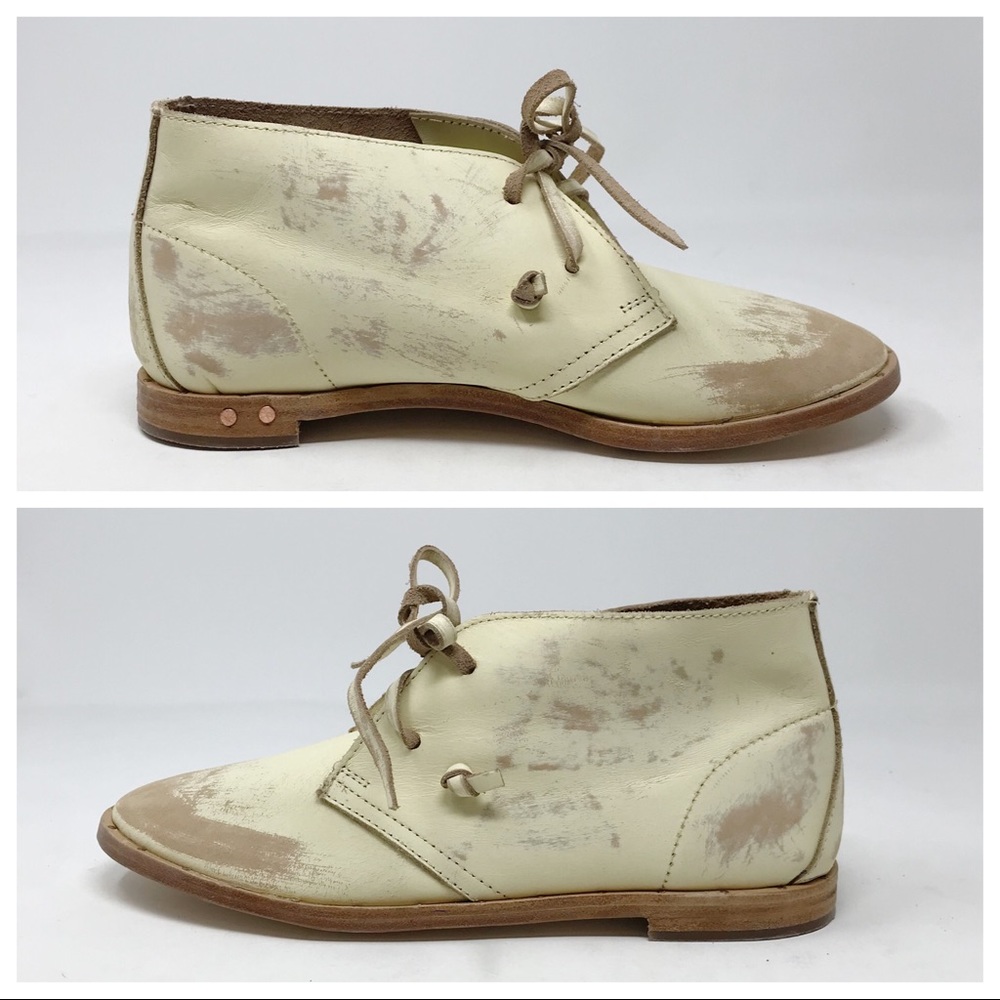 Beek Two Birds Bunting Chukka Booties Boots Handmade Leather Sanded White 8 new - Picture 3 of 15